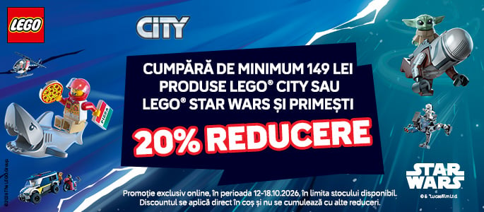 -20% pt 149 lei LEGO® City + Star Wars