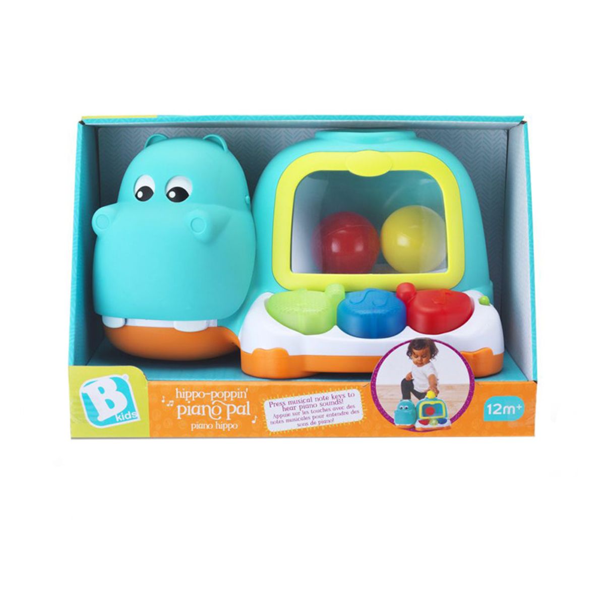 Jucarie pentru bebelusi, B Kids, pian hipopotam B Kids