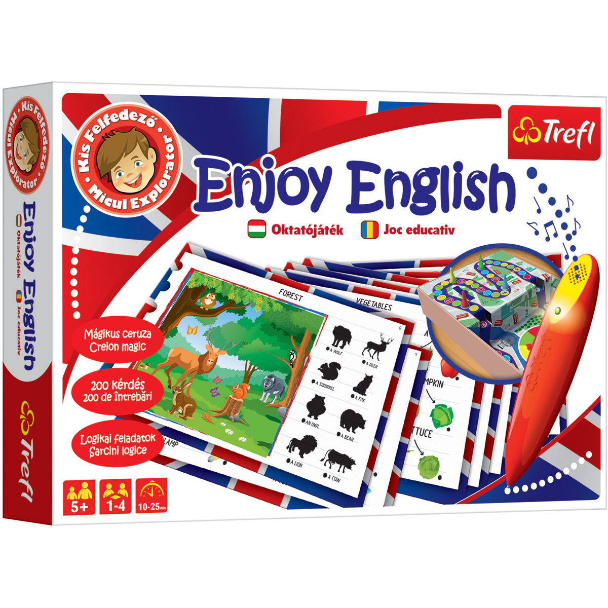 Joc educativ Trefl, Micul explorator, Enjoy English cu creionul magic