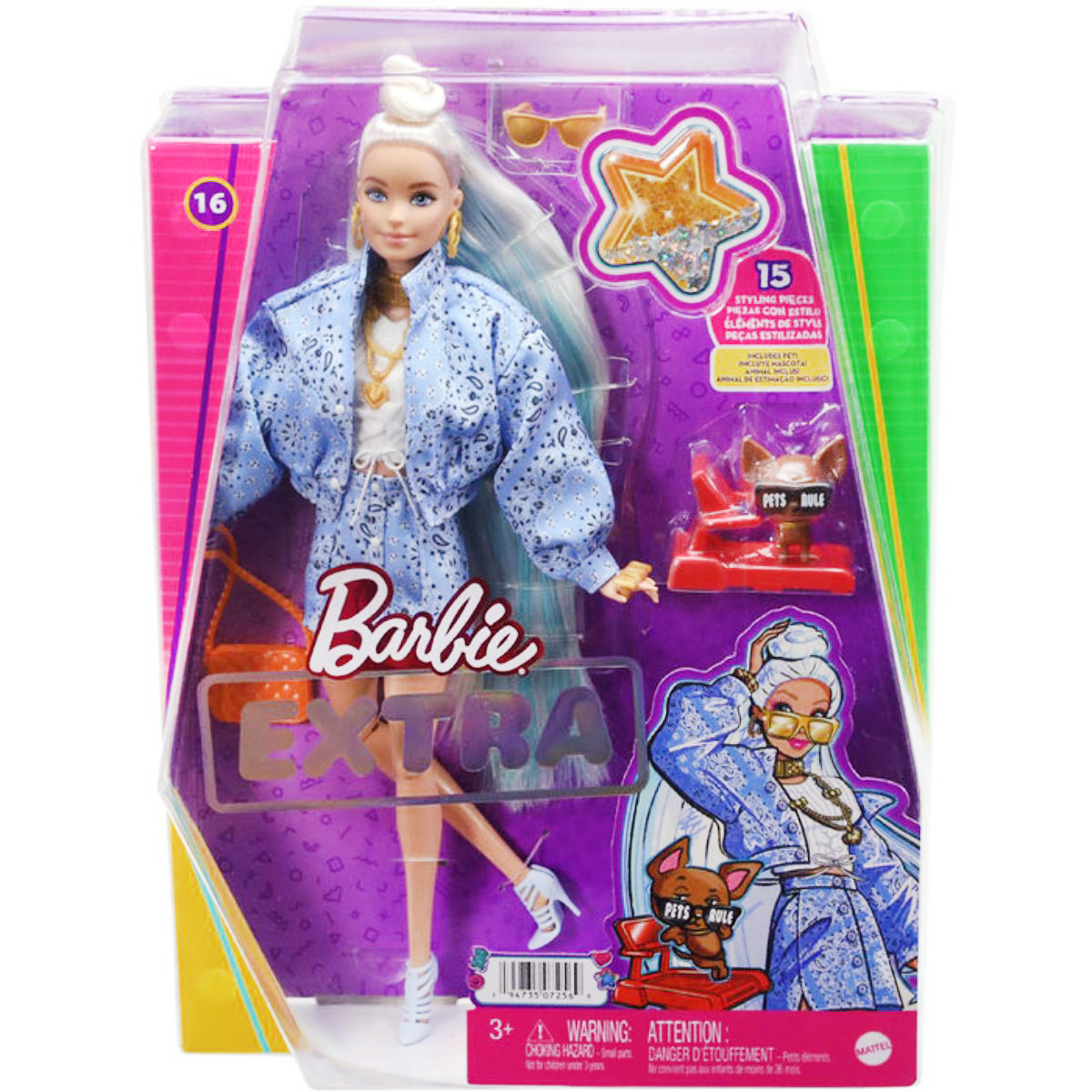 Papusa Barbie Extra cu 15 accesorii Accesorii imagine noua responsabilitatesociala.ro