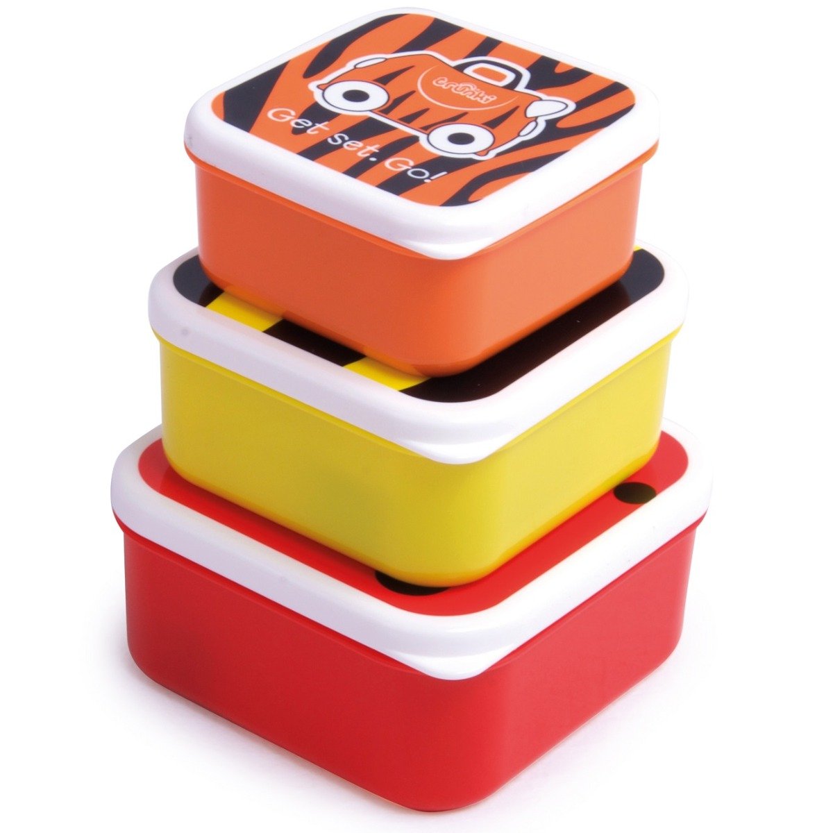 Set 3 caserole trunki, rosu, galben, portocaliu