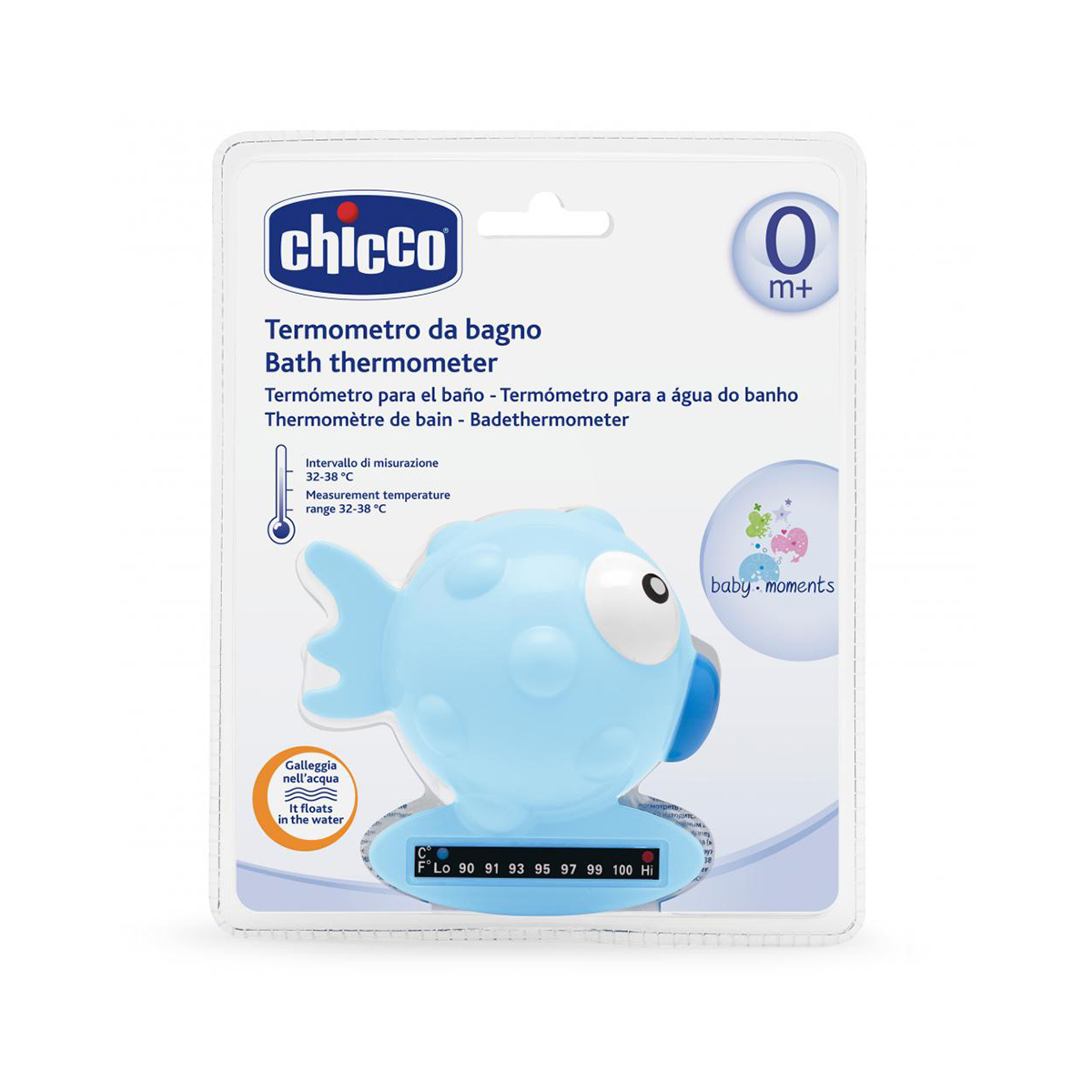 Termometru digital pentru baie chicco, 0 luni +, albastru