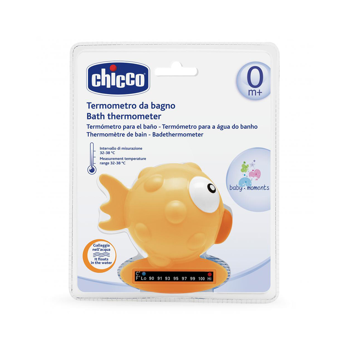 Termometru digital pentru baie Chicco, 0 luni +, Portocaliu CHICCO