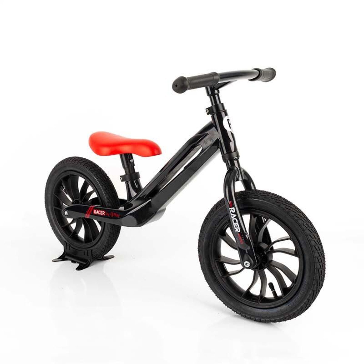 Bicicleta fara pedale, Qplay Racer, Negru-Rosu, 12 inch