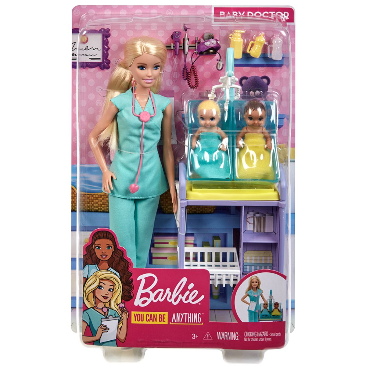 Set de joaca, Barbie, Doctor pediatru Barbie imagine 2022