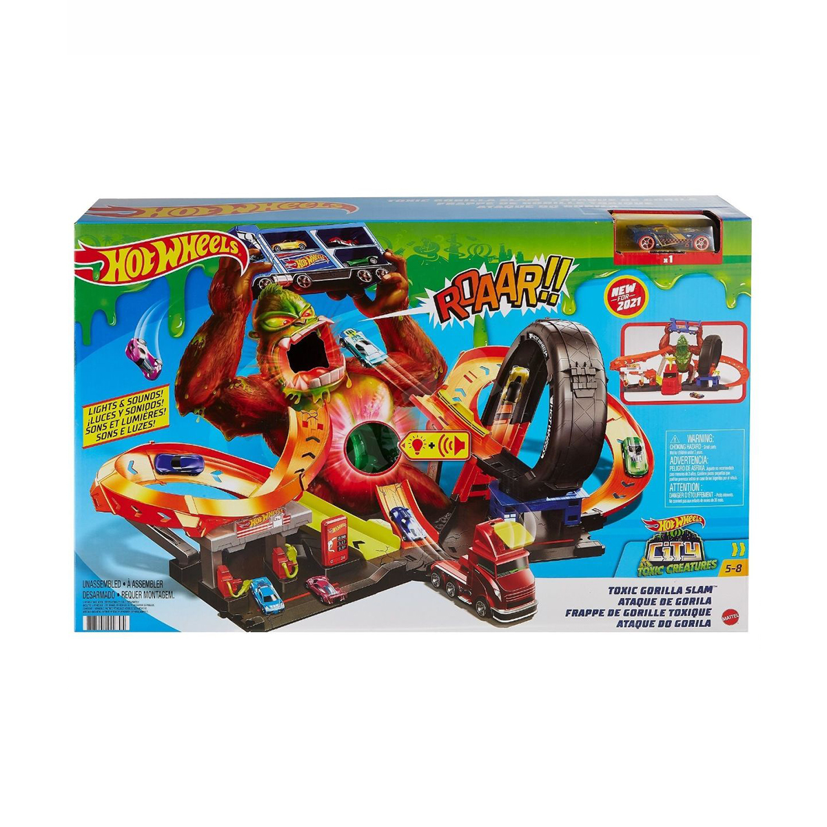 Set de joaca Hot Wheels, Gorila cu slime