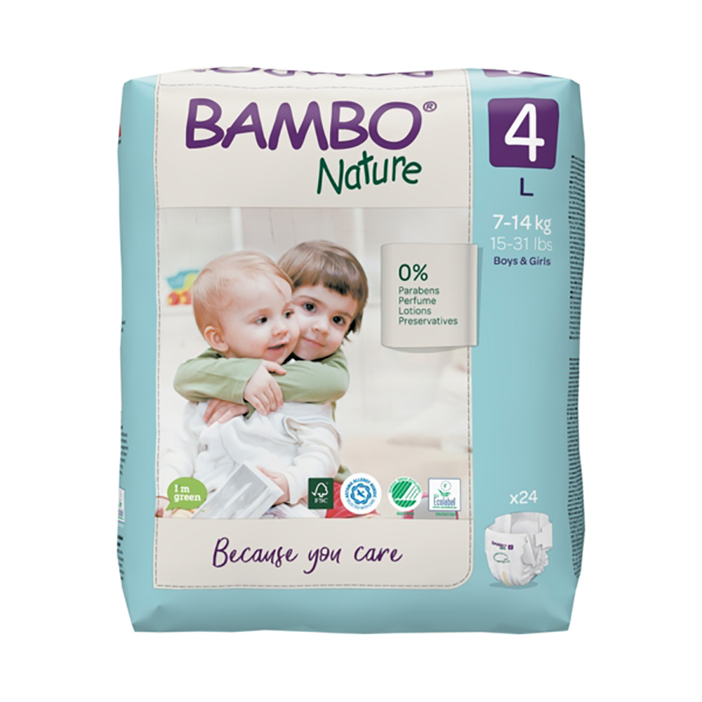 Scutece Bambo Nature Eco Friendly, Nr 4, 7 - 14 Kg, 24 buc