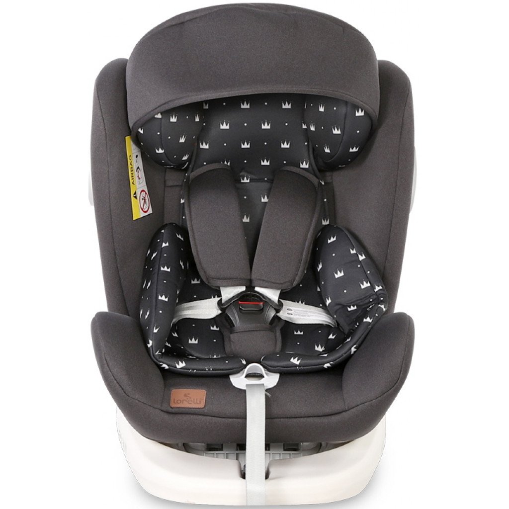 Scaun auto Lorelli Lusso SPS, Isofix, rotativ 360 grade, 0-36 kg, Black Crowns