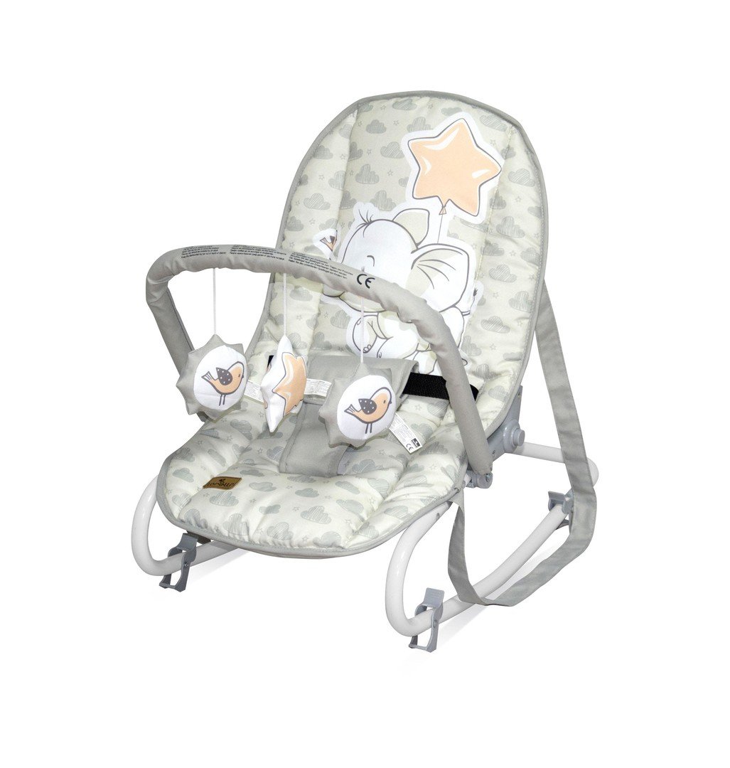 Fotoliu balansoar lorelli, rock star, light grey elephant