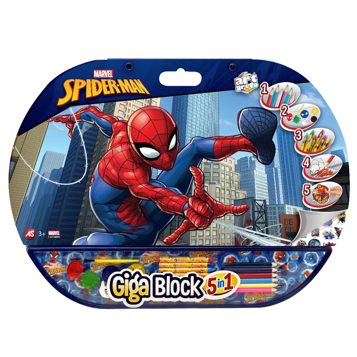 Set desen si accesorii Spiderman Giga Block 5 in 1 accesorii imagine 2022 protejamcopilaria.ro