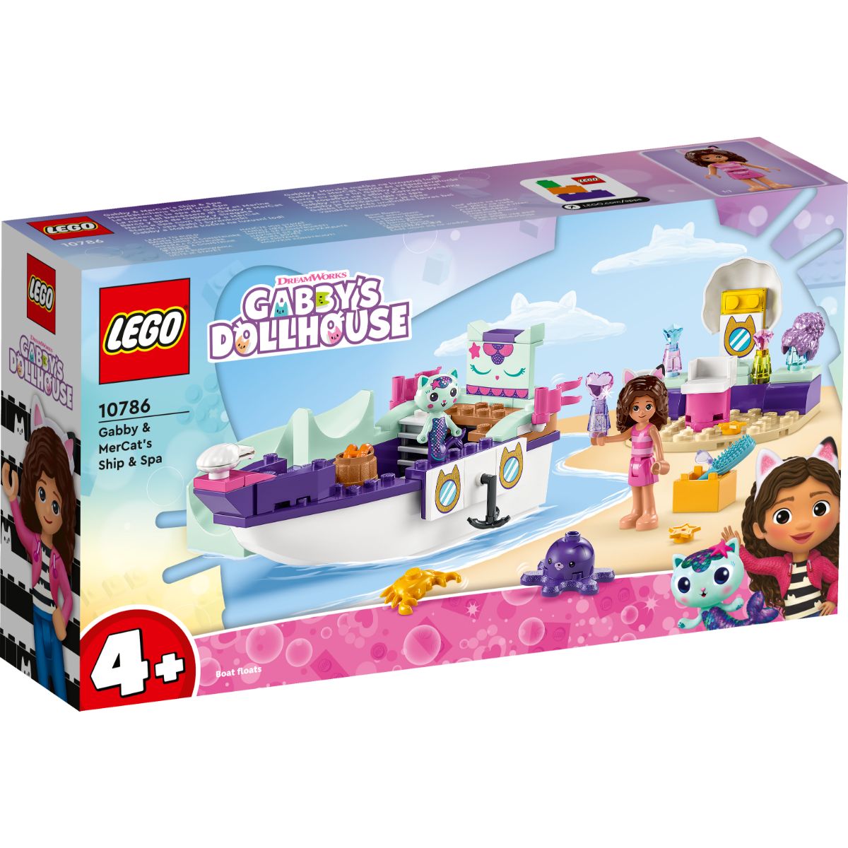 LEGO® Gabbys Dollhouse – Barca cu spa a lui Gabby si a Pisirenei (10786) LEGO® Gabby’s Dollhouse