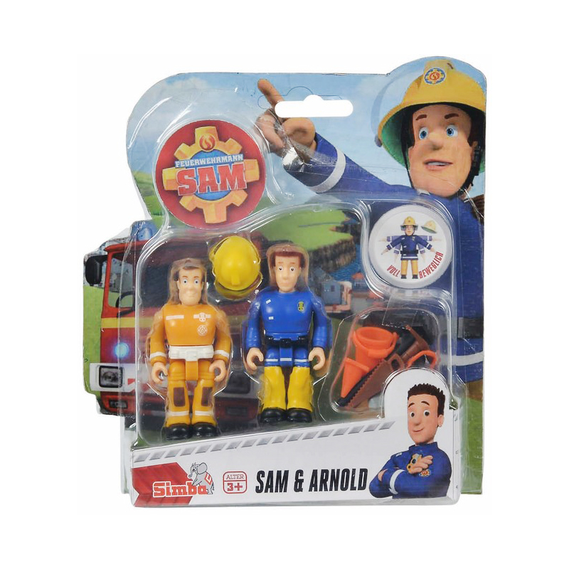 Set 2 figurine articulate Pompierul Sam, Arnold si Sam, 7.5 cm