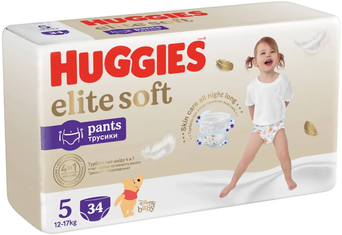 Scutece Chilotel Huggies, Elite Soft Pants Mega, Marimea 5, 12-17 Kg, 34 Buc