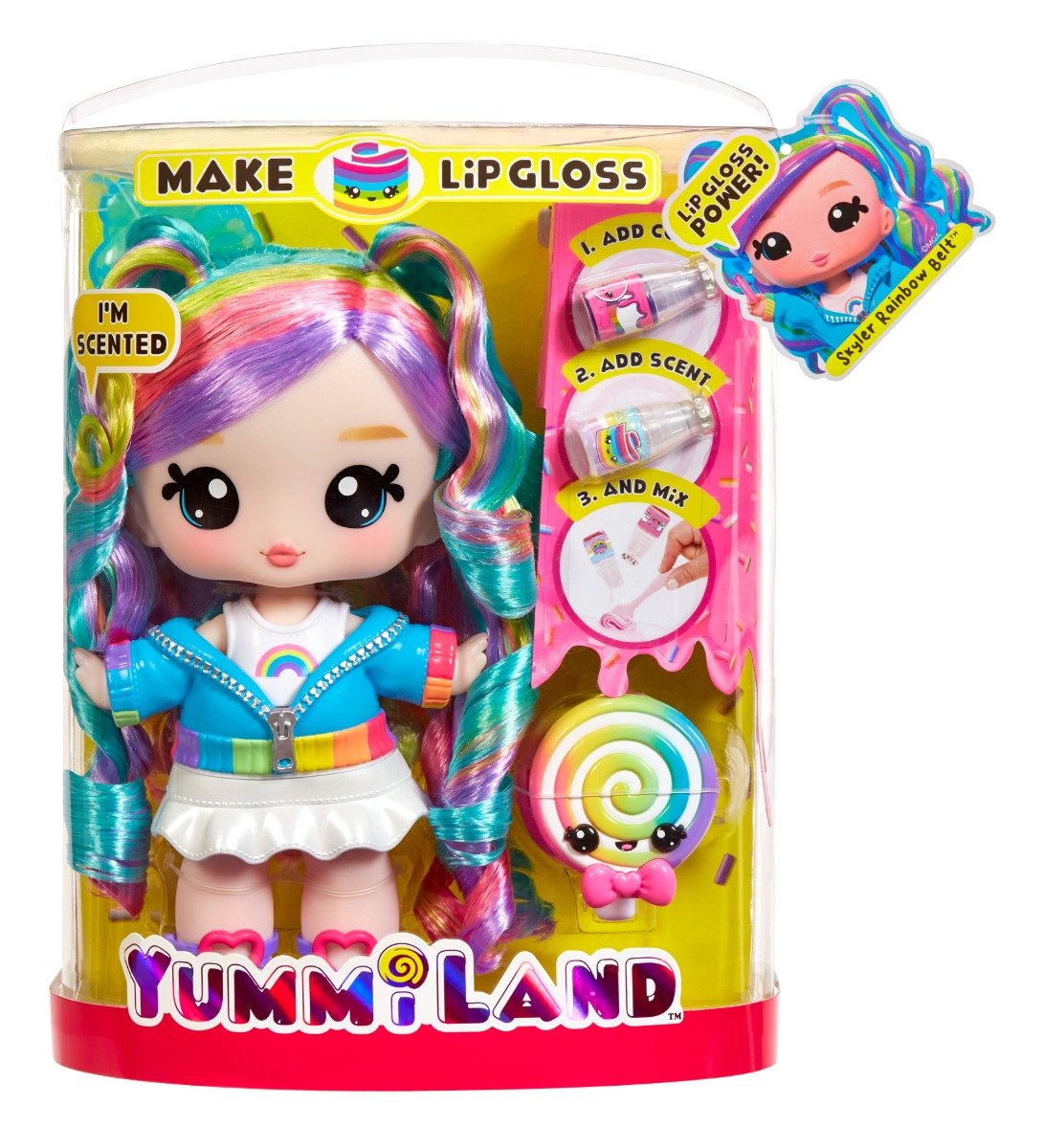 Papusa Yummiland, Lipgloss Pet, Skyler Rainbow Belt, 121022EUC