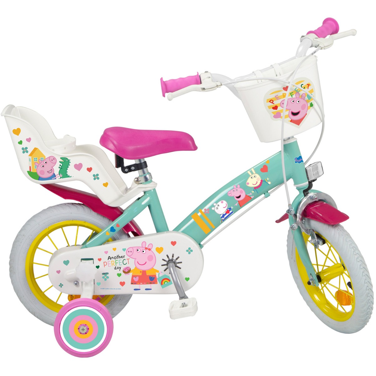 Bicicleta copii Peppa Pig, 12 inch Bicicleta imagine 2022 protejamcopilaria.ro