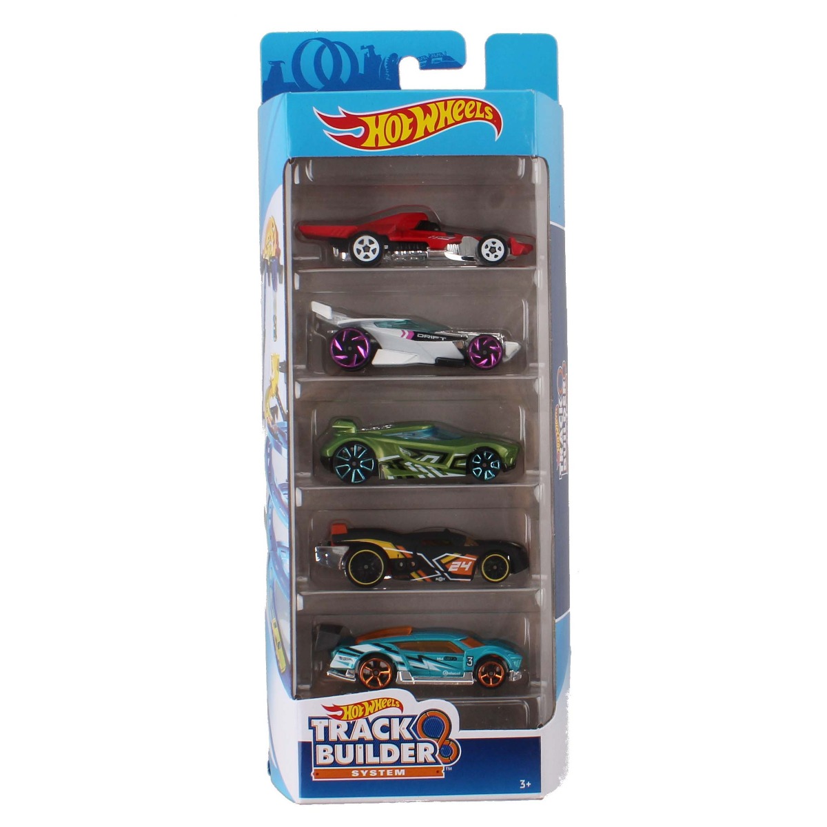 Set masinute hot wheels, track builder, fyl22 (5 modele)