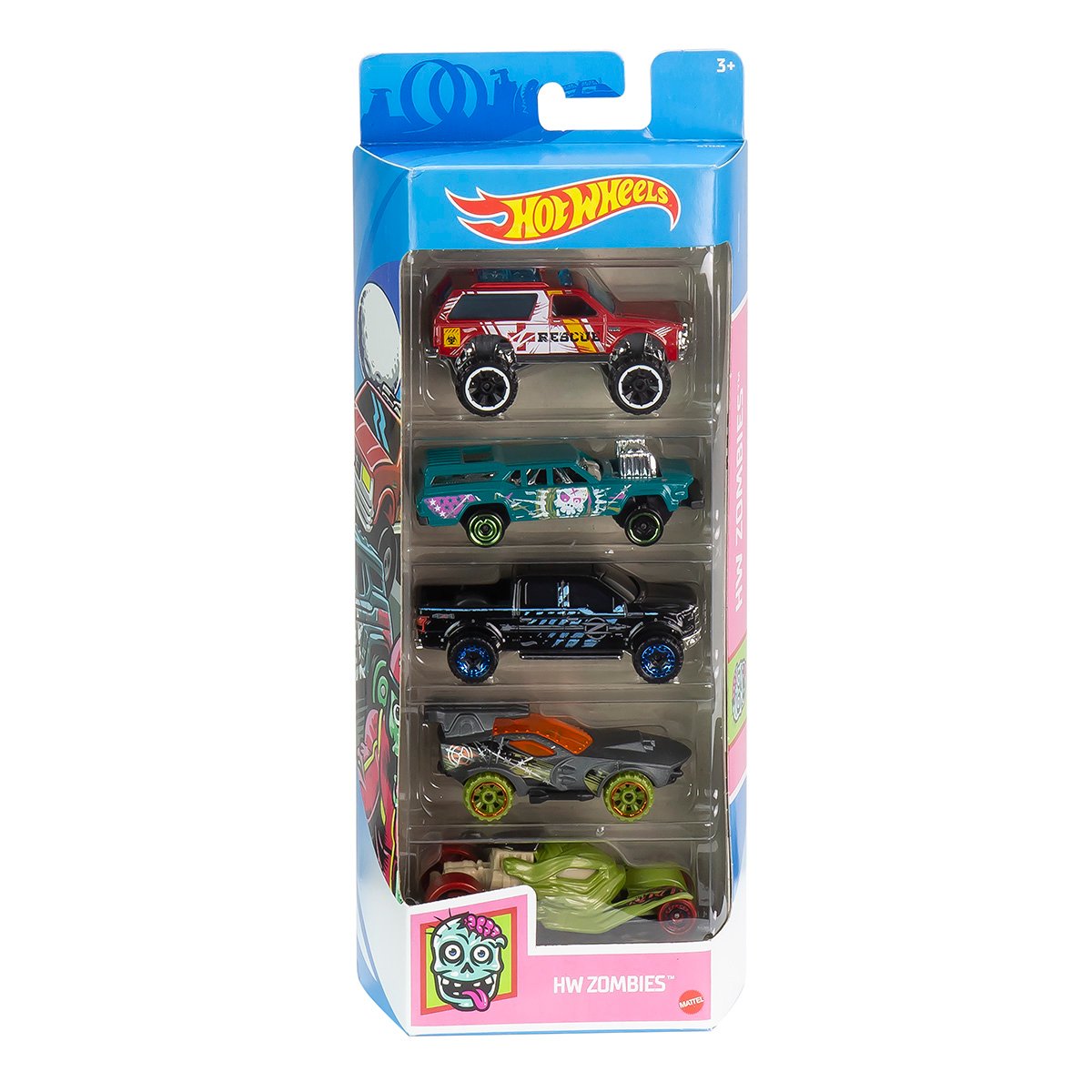 Set masinute Hot Wheels, HW Zombies, GTN42, 1:64 (5 modele)