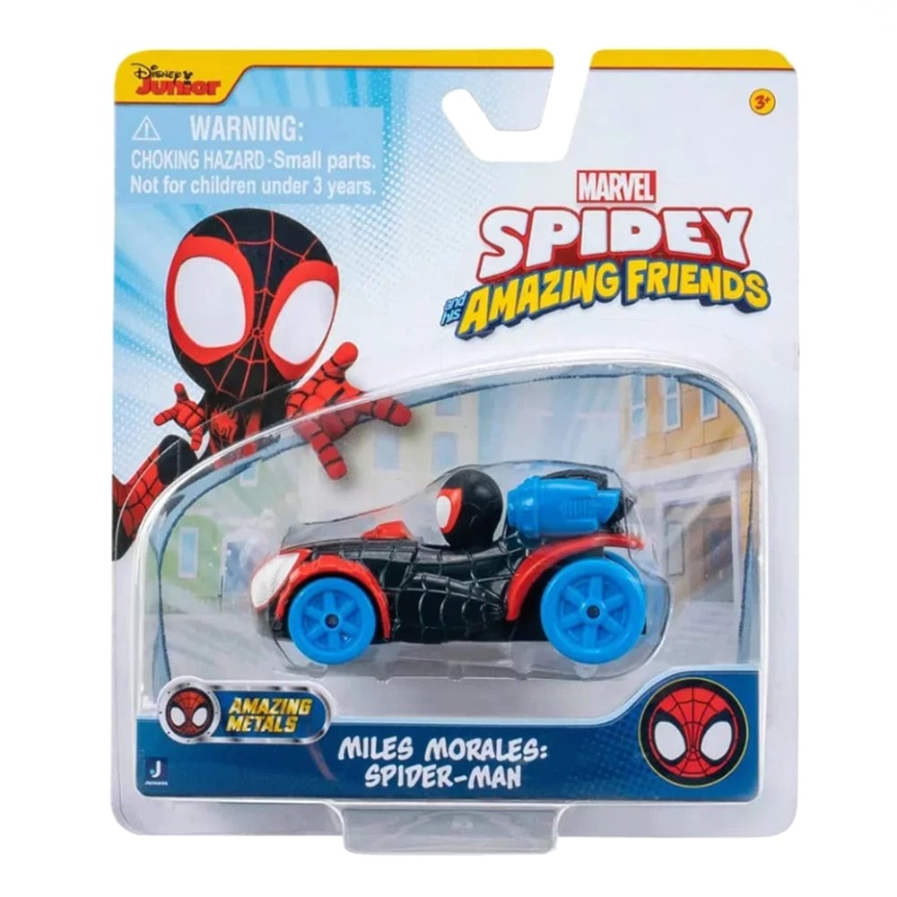 Masinuta din metal si figurina, Spidey and His Amazing Friends, Miles Morales