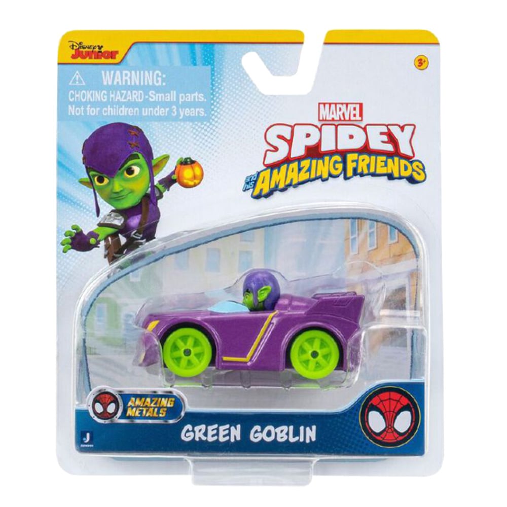 Masinuta din metal si figurina, Spidey and His Amazing Friends, Green Goblin