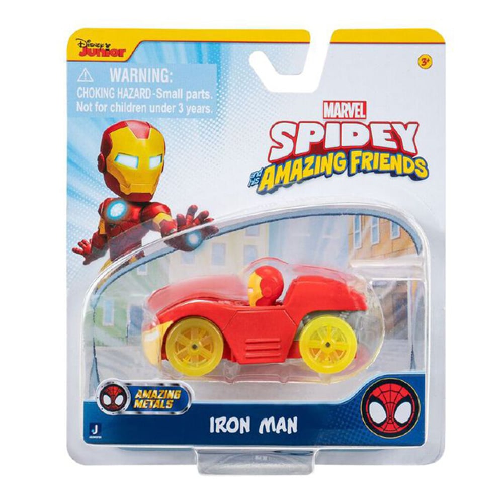 Masinuta din metal si figurina, Spidey and His Amazing Friends, Iron Man