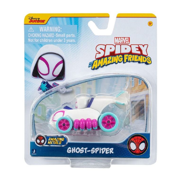 Masinuta din metal si figurina, Spidey and His Amazing Friends, Ghost Spider