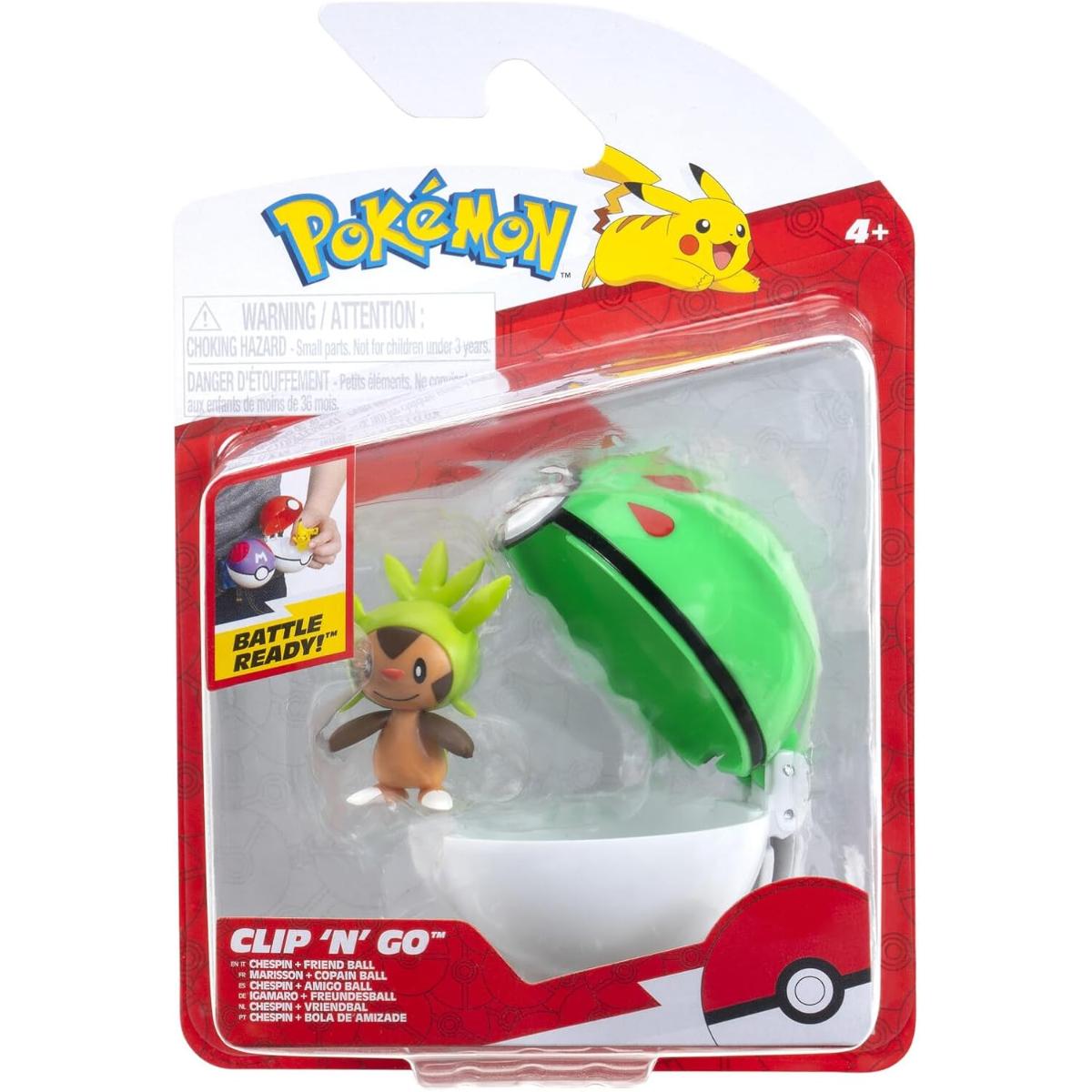 Figurina in bila Clip N Go Pokemon S2, Chespin si Friend Ball