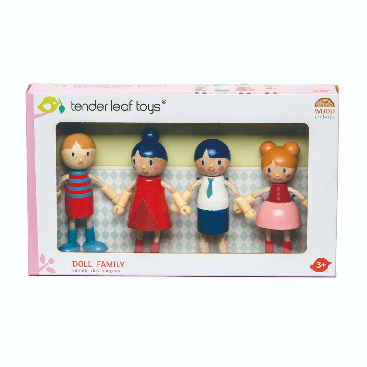 Set 4 figurine din lemn, Tender Leaf Toys, Familia Doll noriel.ro