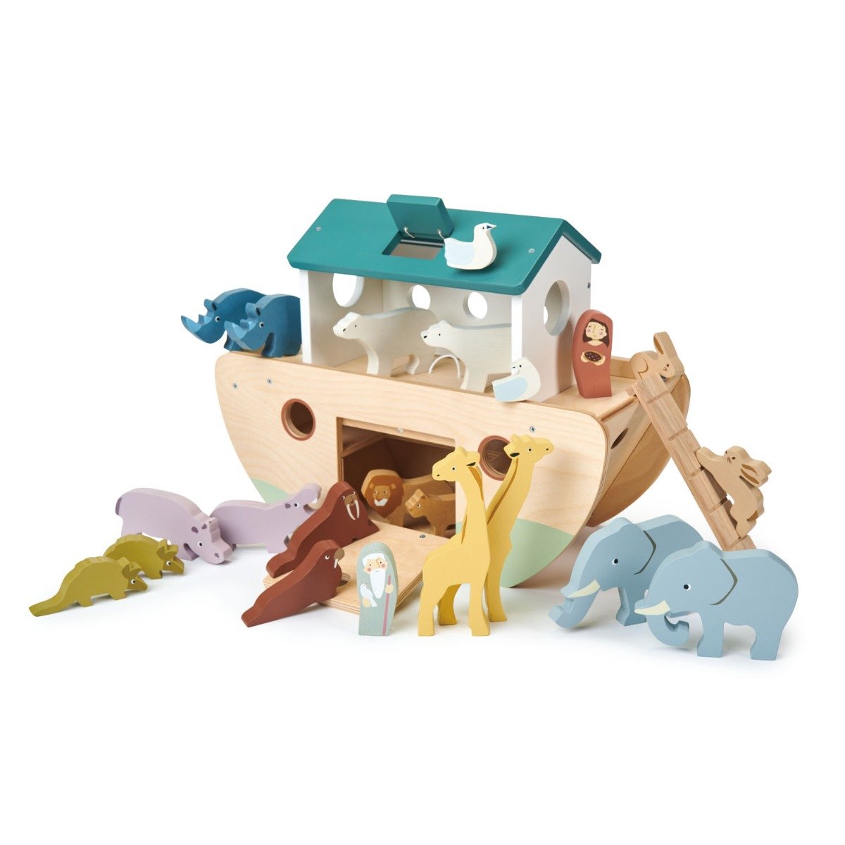 Arca lui Noe din lemn, Tender Leaf Toys, 25 piese Arca