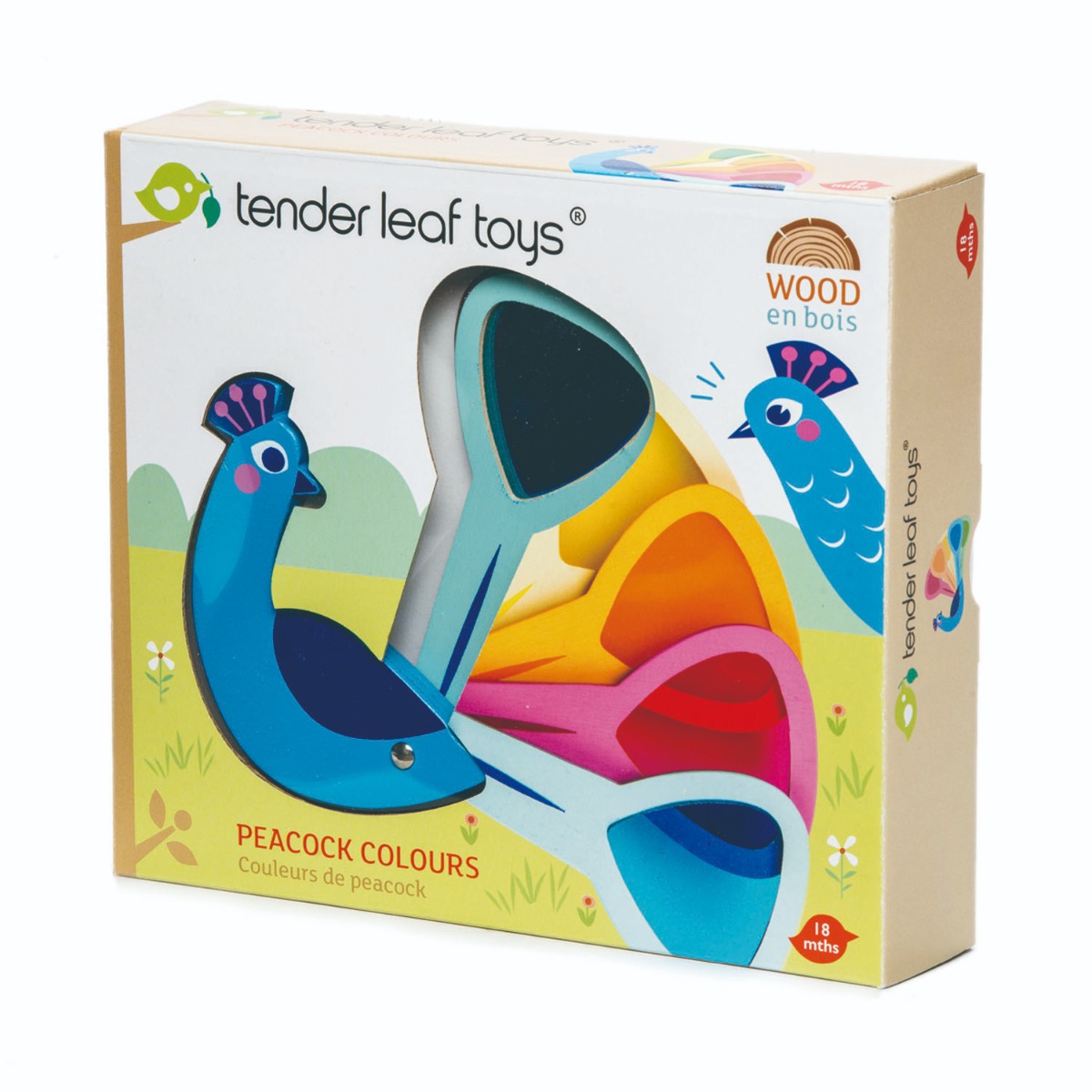 Paun colorat din lemn, Tender Leaf Toys colorat imagine noua responsabilitatesociala.ro