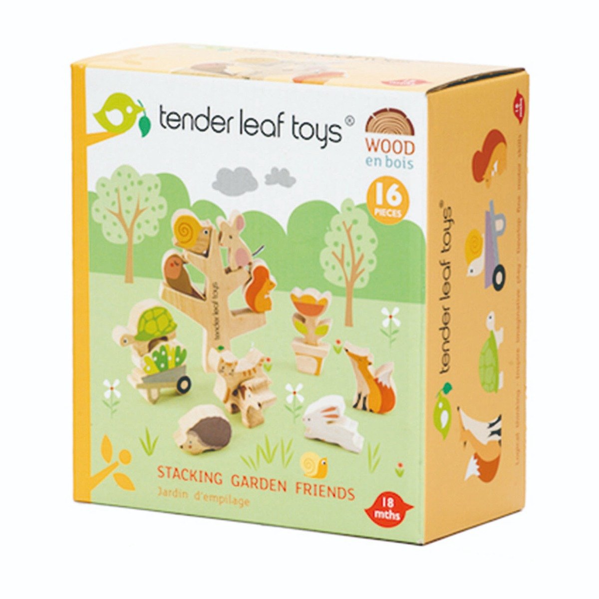 Animalute in copac din lemn, Tender Leaf Toys, 16 piese Animalute