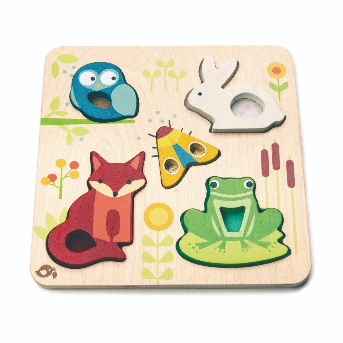 Puzzle educativ din lemn, Tender Leaf Toys, Animalute din padure animalute imagine noua responsabilitatesociala.ro