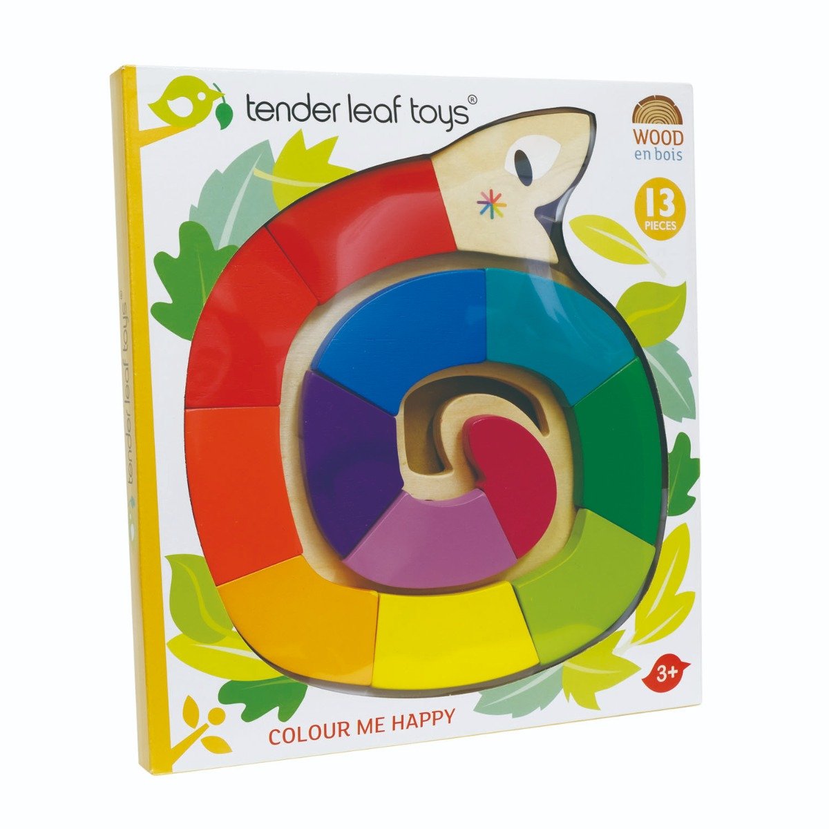 Sarpele colorat din lemn, Tender Leaf Toys, 13 piese colorat imagine noua responsabilitatesociala.ro