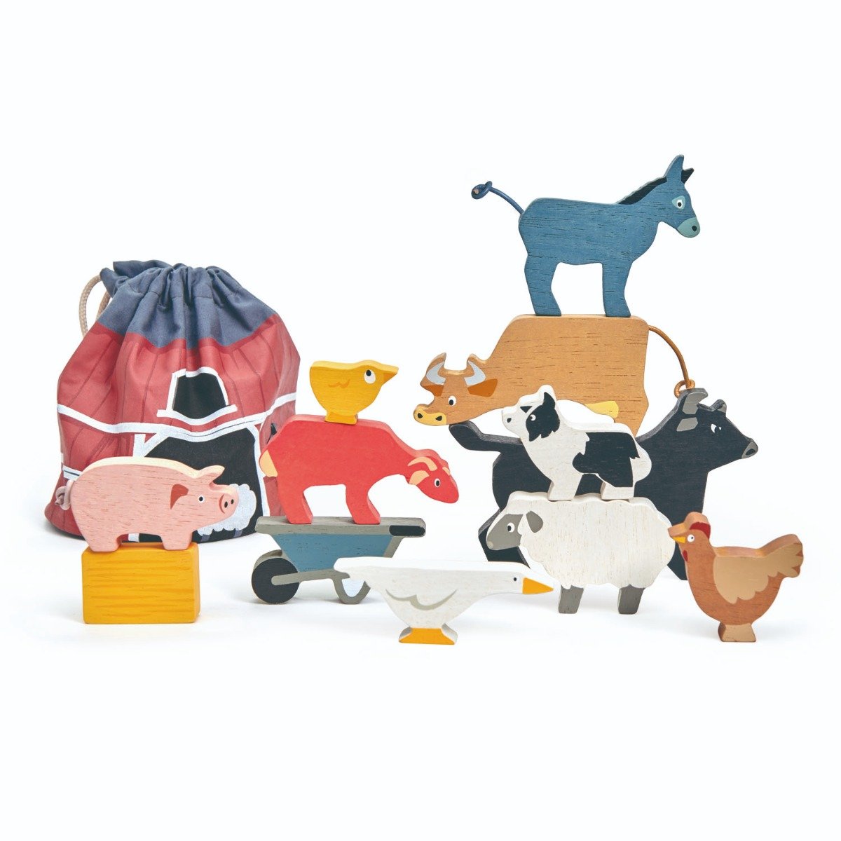 Animale domestice din lemn, Tender Leaf Toys, 13 piese Animale imagine noua responsabilitatesociala.ro