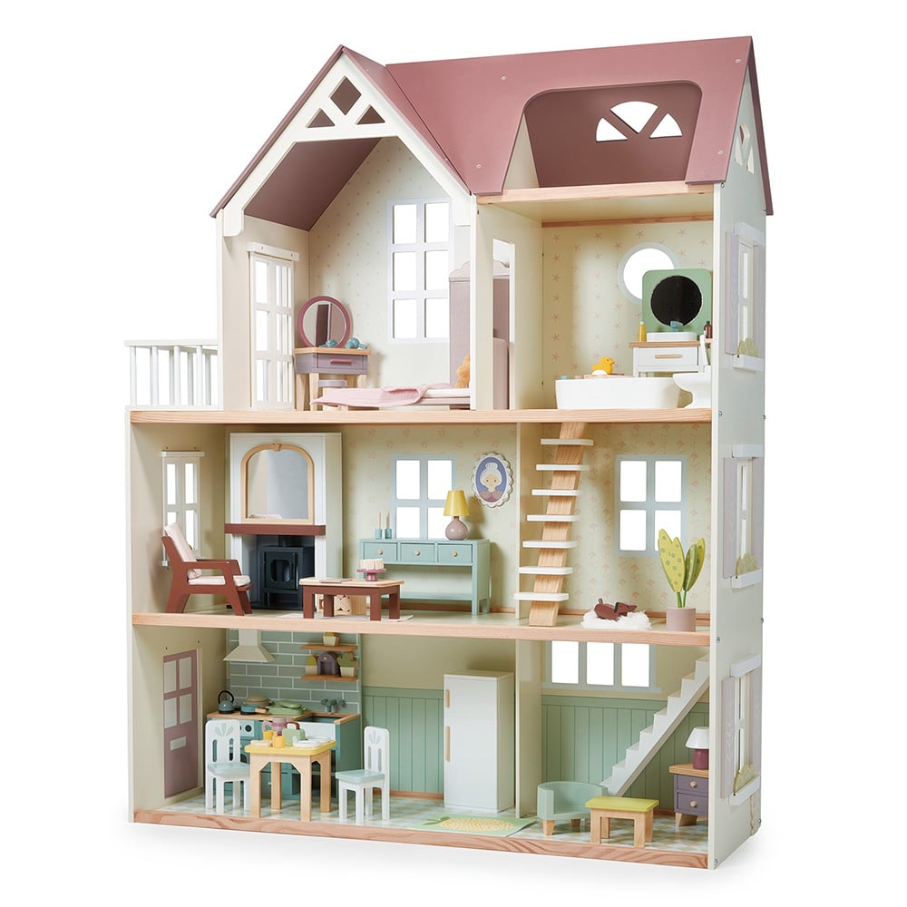 Casa de papusi, din lemn premium, Tender Leaf Toys, Mulberry Mansion