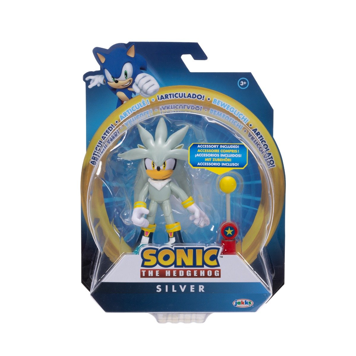 Figurina articulata, Sonic the Hedgehog, S17, Silver, 10 cm