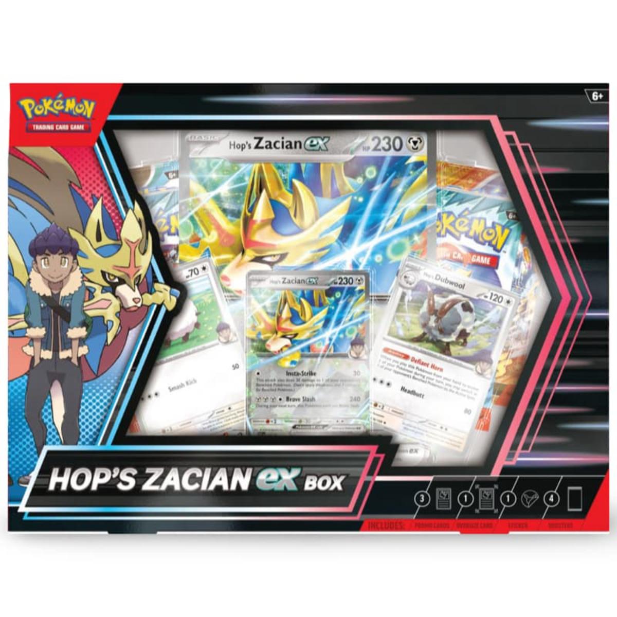 Set carti de joc in cutie, Pokemon TCG, Hops Zacian ex Box