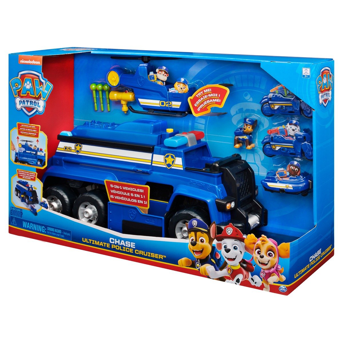 Set de joaca cu figurina si vehicule Paw Patrol Chase Ultimate Police Cruiser