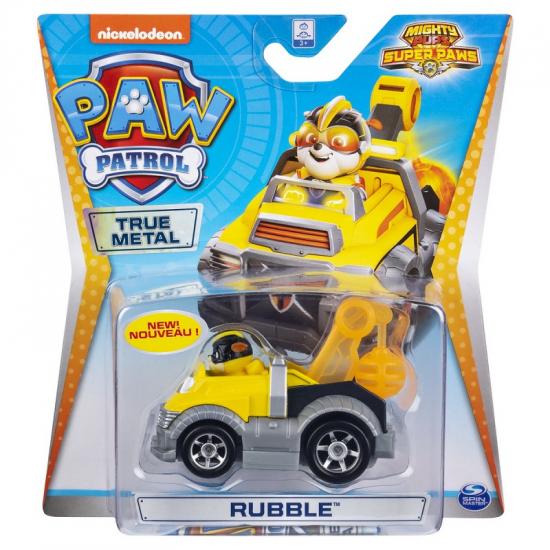 Masinuta cu figurina Paw Patrol True Metal, Rubble 20127215