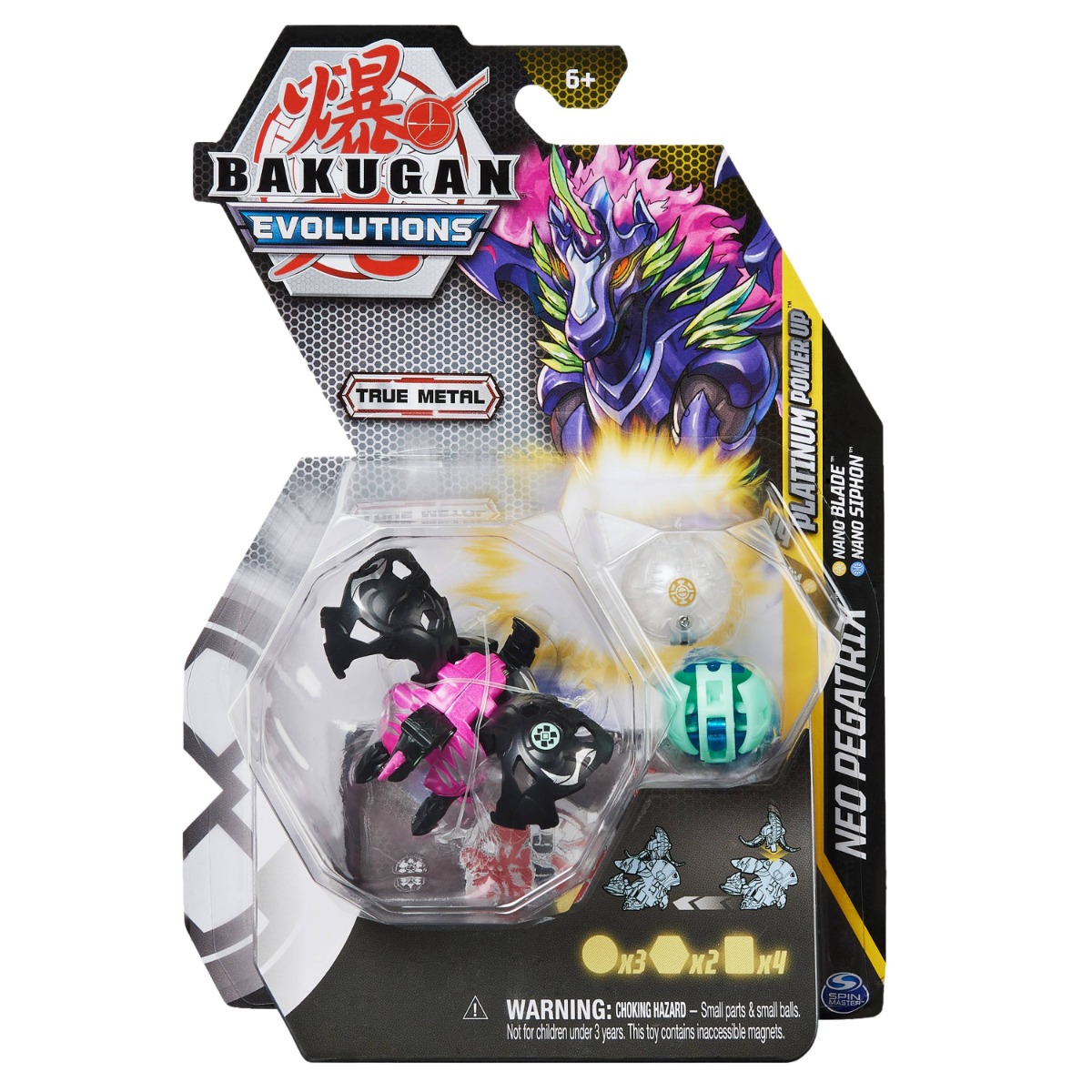 Figurina metalica Bakugan Evolutions, Platinum Power Up S4, Neo Pegatrix, 20138083 20138083 imagine noua responsabilitatesociala.ro
