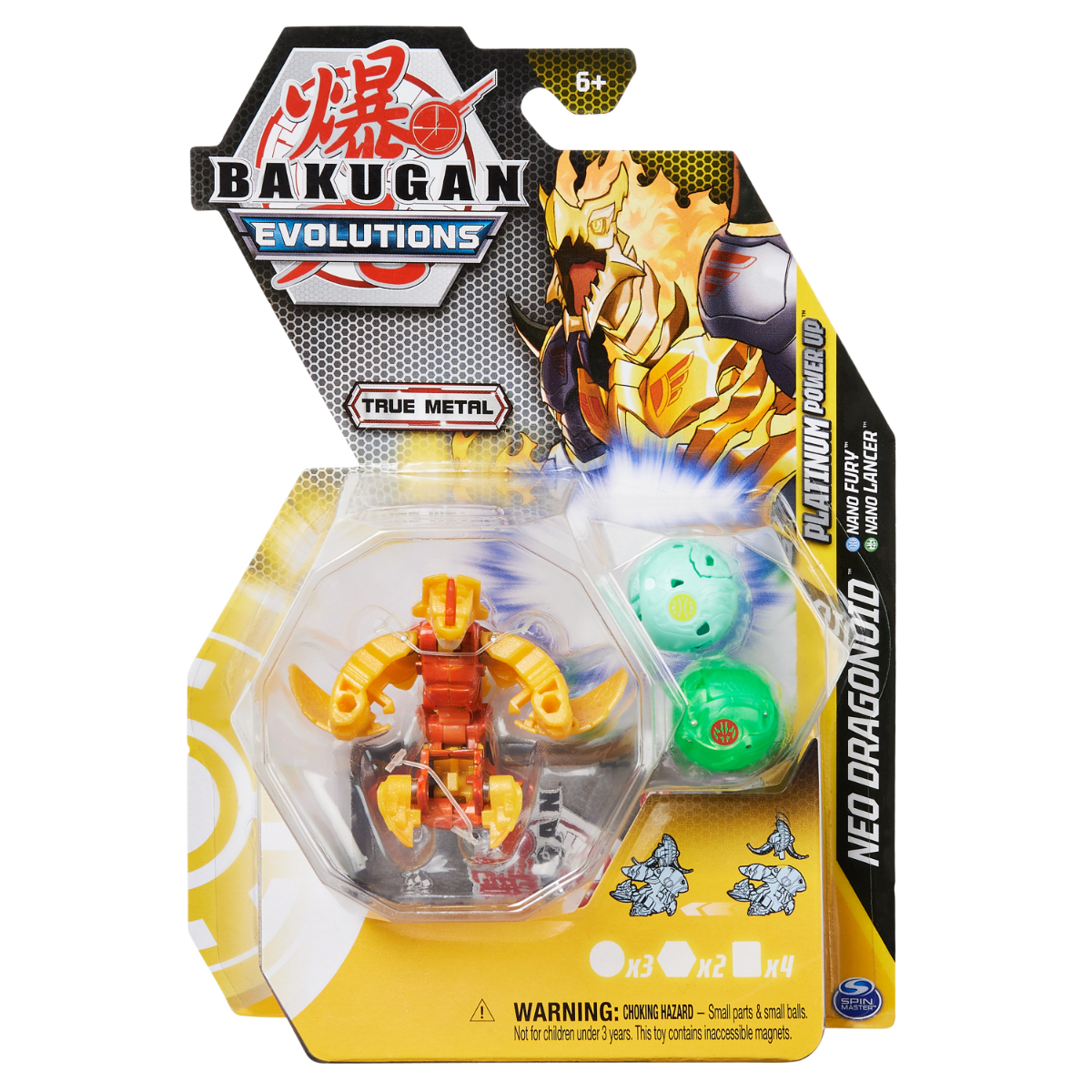 Figurina metalica Bakugan Evolutions, Platinum Power Up S4, Neo Dragonoid, 20138084 20138084 imagine 2022