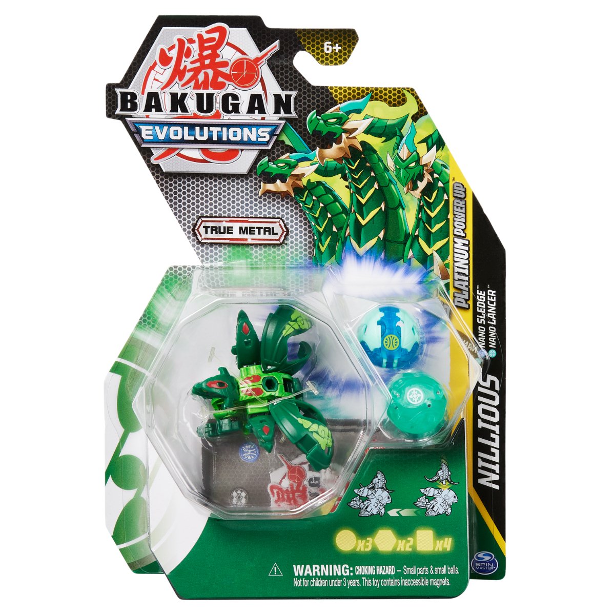 Figurina metalica Bakugan Evolutions, Platinum Power Up S4, Nillious, 20138086