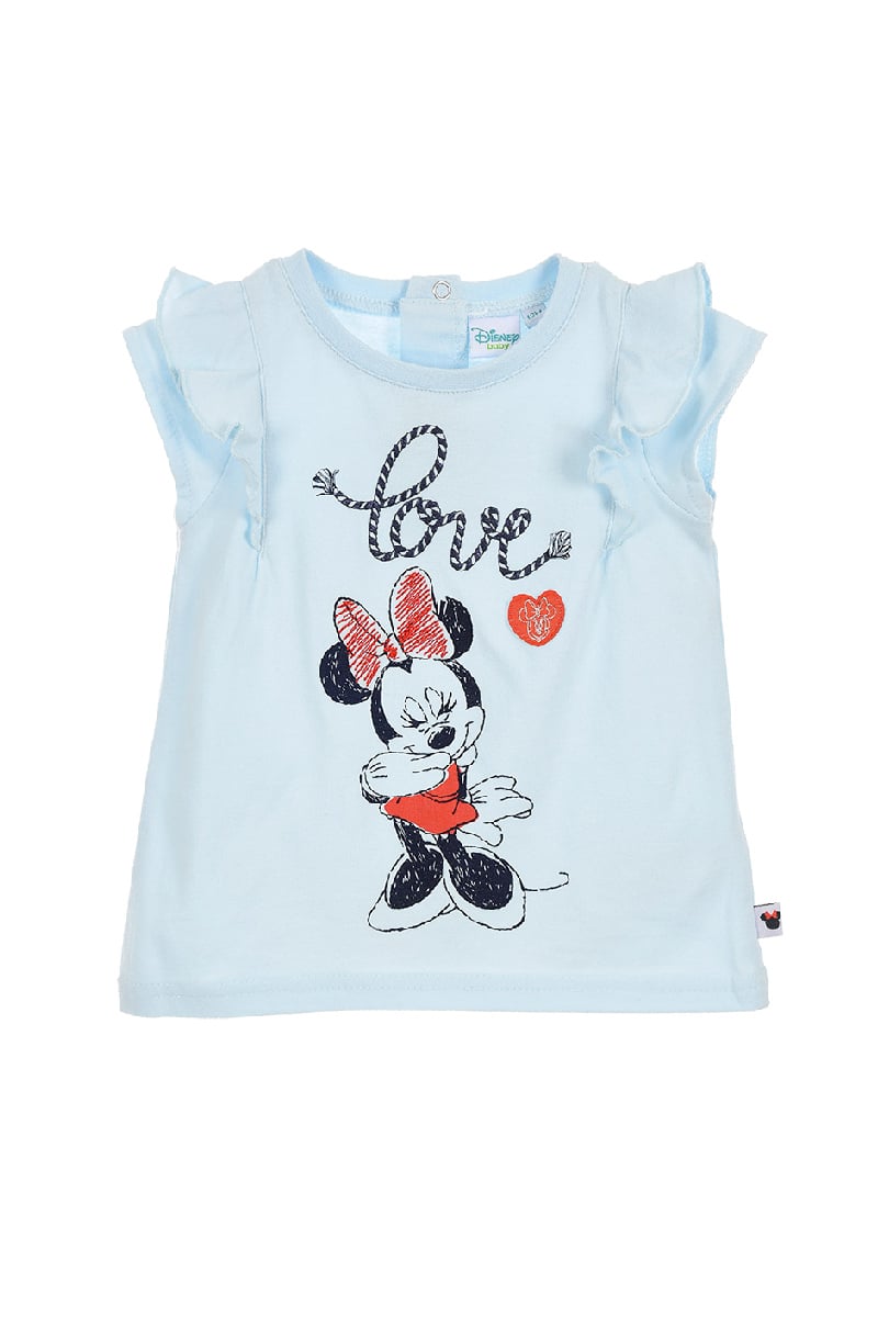 Tricou cu imprimeu frontal Disney Minnie Mouse, Love, Albastru