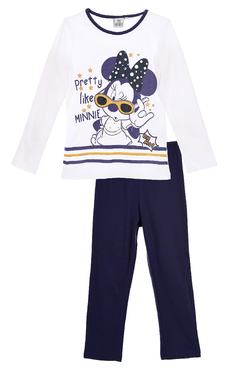 Pijama cu imprimeu disney minnie mouse, pretty, alb