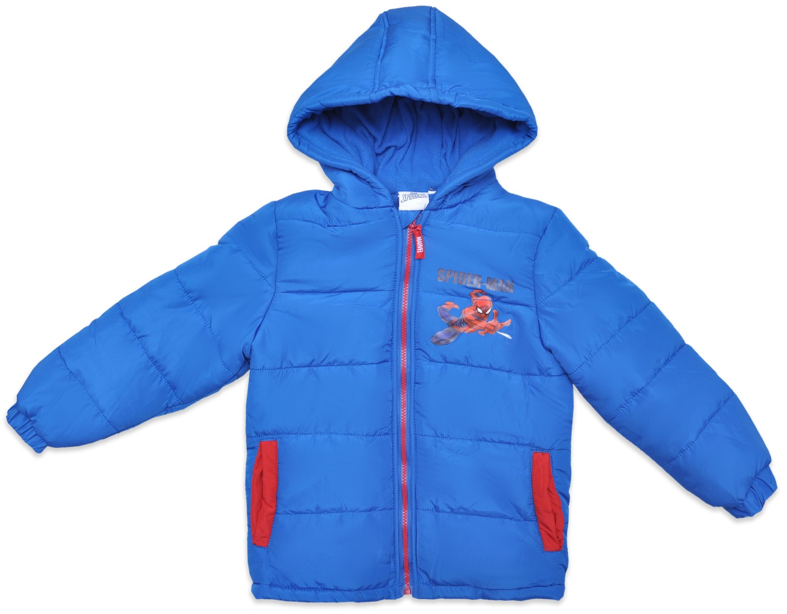 Geaca cu gluga si imprimeu spiderman, blue
