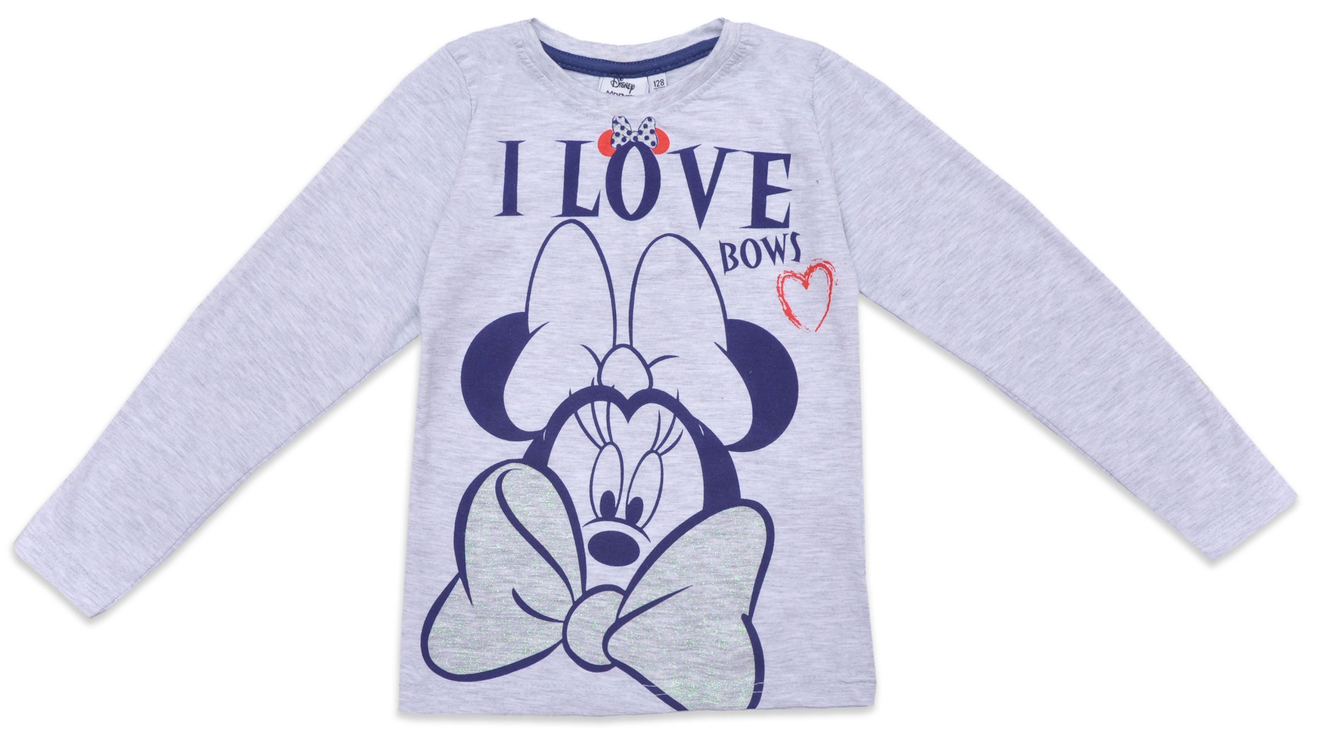 Bluza cu maneca lunga si imprimeu Minnie Mouse, Gri