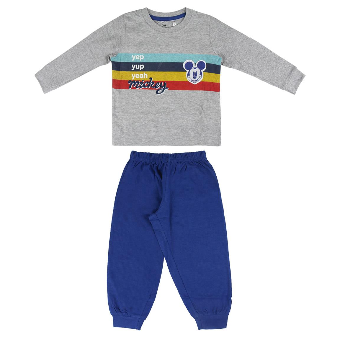 Pijama cu imprimeu mickey mouse, alb/albastru