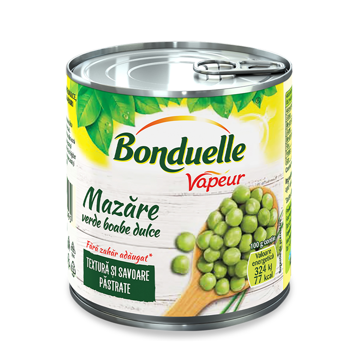 Mazare verde dulce boabe bonduelle vapeur, cutie, 425 ml
