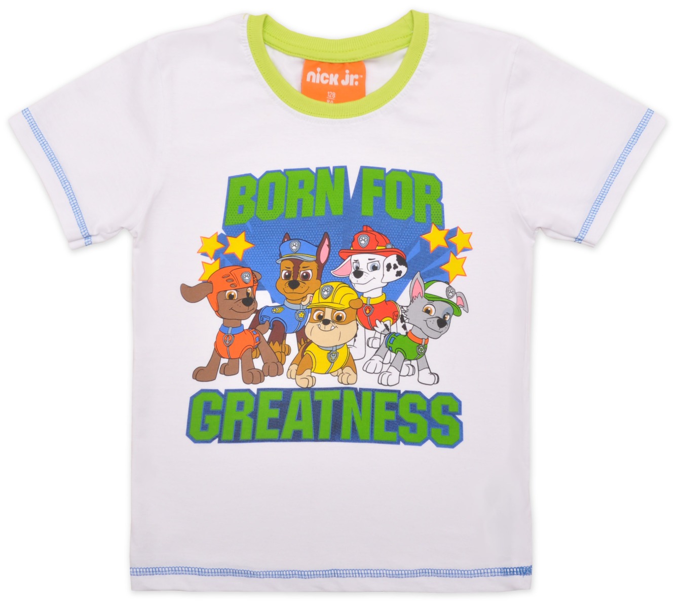 Tricou cu maneca scurta si imprimeu Paw Patrol, Alb