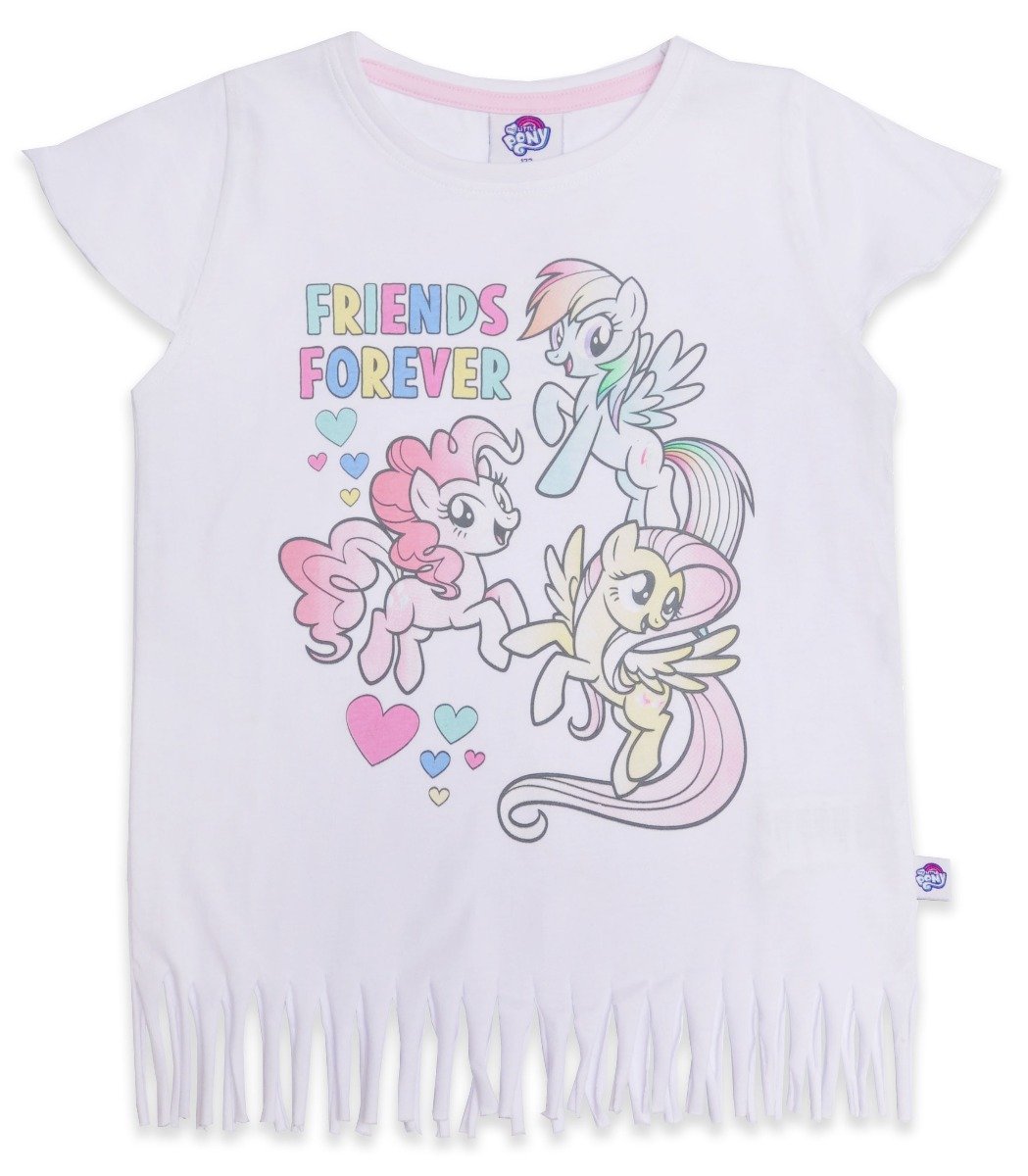 Tricou cu maneca scurta si imprimeu My Little Pony, Alb