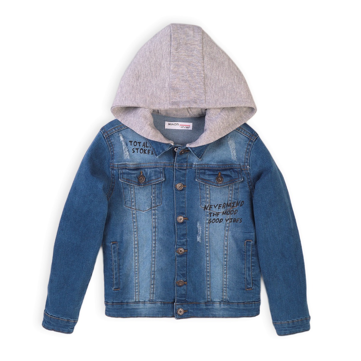 Jacheta jeans cu gluga minoti edgy